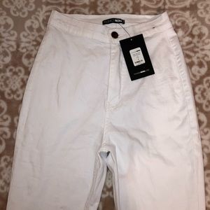 White high rise skinny jeans.